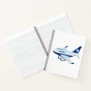 Cartoon airplane notebook