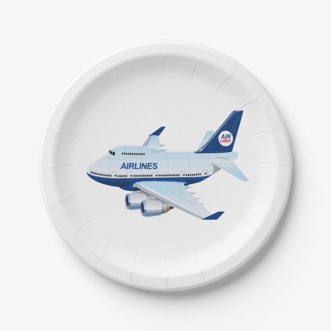 Cartoon airplane paper plate (Front)