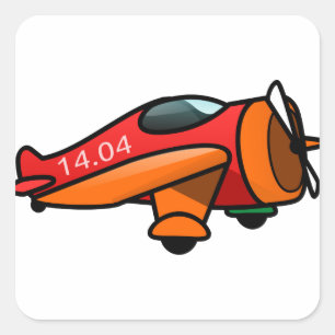 Cartoon Airplane Square Sticker