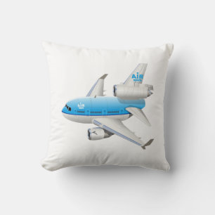 Cartoon airplane throw pillow