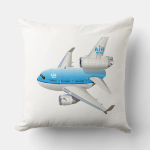 Cartoon airplane throw pillow