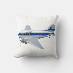 Cartoon airplane throw pillow