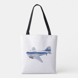 Cartoon airplane tote bag