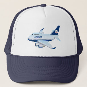 Cartoon airplane trucker hat