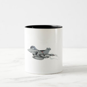 Cartoon airplane Two-Tone coffee mug