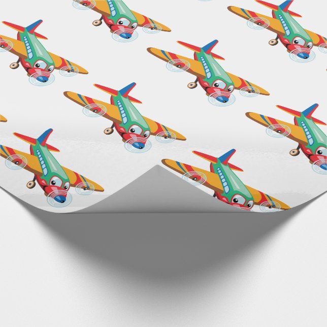 cartoon airplane wrapping paper (Corner)
