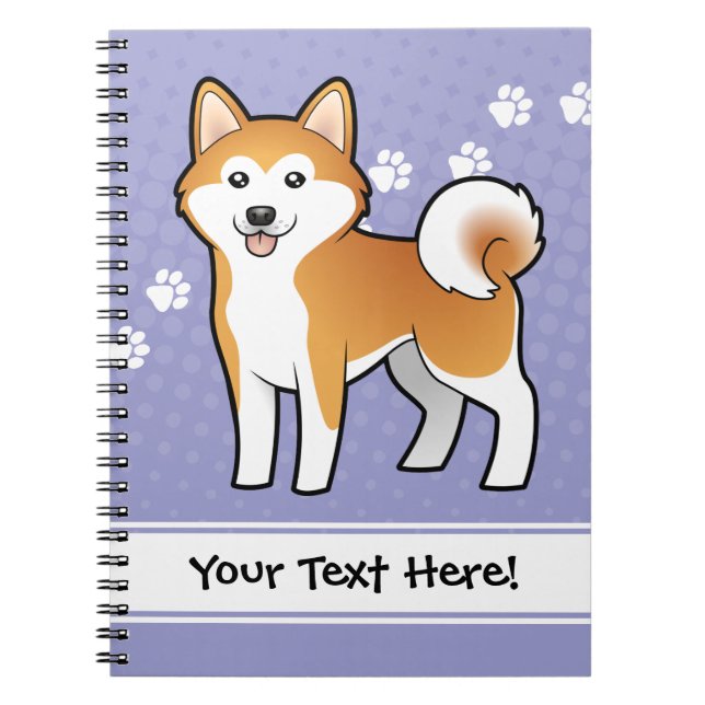 Cartoon Akita Inu / Shiba Inu Notebook (Front)
