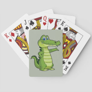 Cartoon Alligator Background Playing Cards