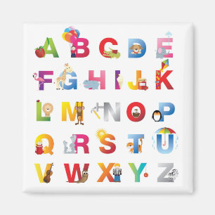 cartoon alphabet fridge magnet