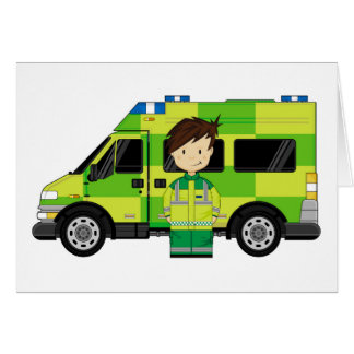 Cartoon Ambulance and EMT
