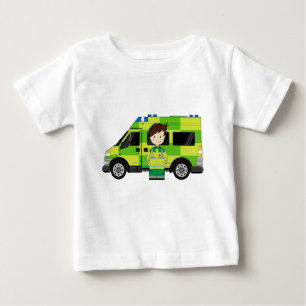 Cartoon Ambulance and EMT Baby T-Shirt