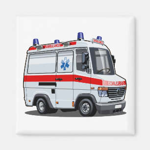Cartoon Ambulance Car Magnet