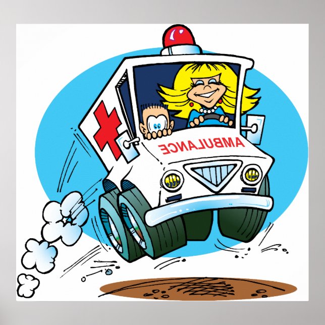 Cartoon Ambulance Poster (Front)