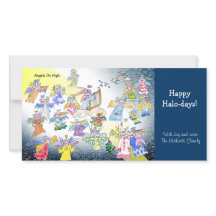 Cartoon Angels sur Carte photo de vacances élevé