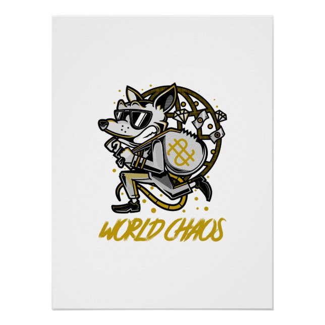 Cartoon Animal | Fox & Crypto Wolf Art Poster (Front)