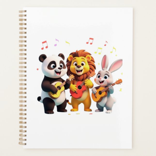 🎵 Cartoon Animal Music Party – Fun & Cute Musical Planner (Front)