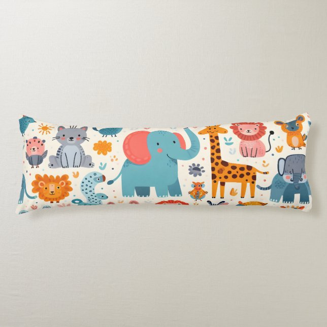 Cartoon Animal Pattern Body Pillow (Front)