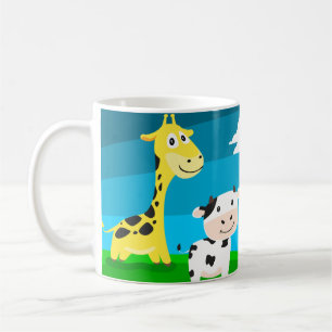 Cartoon animals coffee mug