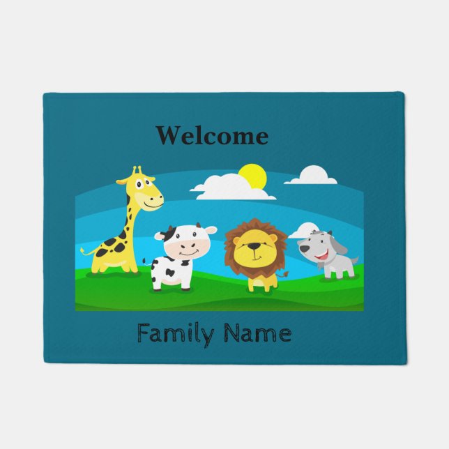 Cartoon animals      doormat (Front)