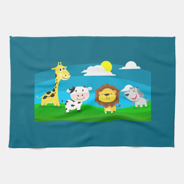 Cartoon animals           kitchen towel (Horizontal)