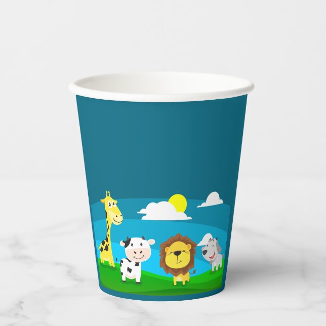 Cartoon animals         paper cups (Front)