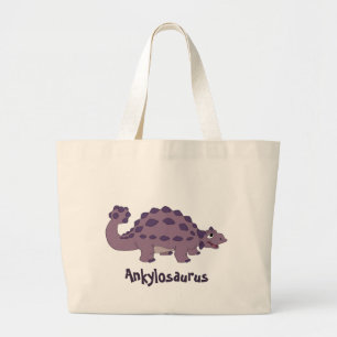 Cartoon Ankylosaurus Large Tote Bag