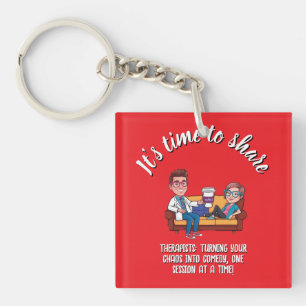 cartoon ANTISTRESS psychiatrist medical doctor fun Keychain