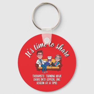 cartoon ANTISTRESS psychiatrist medical doctor fun Keychain