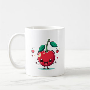 Cartoon Apple Illustration   Cute Fruit Clipart Coffee Mug
