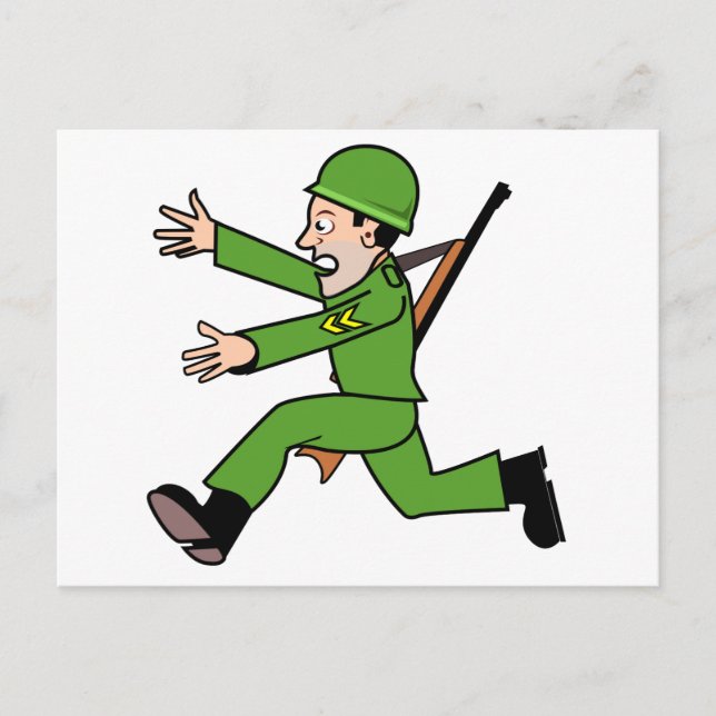 Cartoon Army Soldier Postcard (Front)