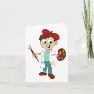Cartoon Artist Painter Generic Any Use Card