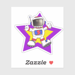 Cartoon Astronaut in Star Design
