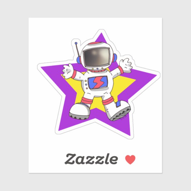 Cartoon Astronaut in Star Design (Sheet)