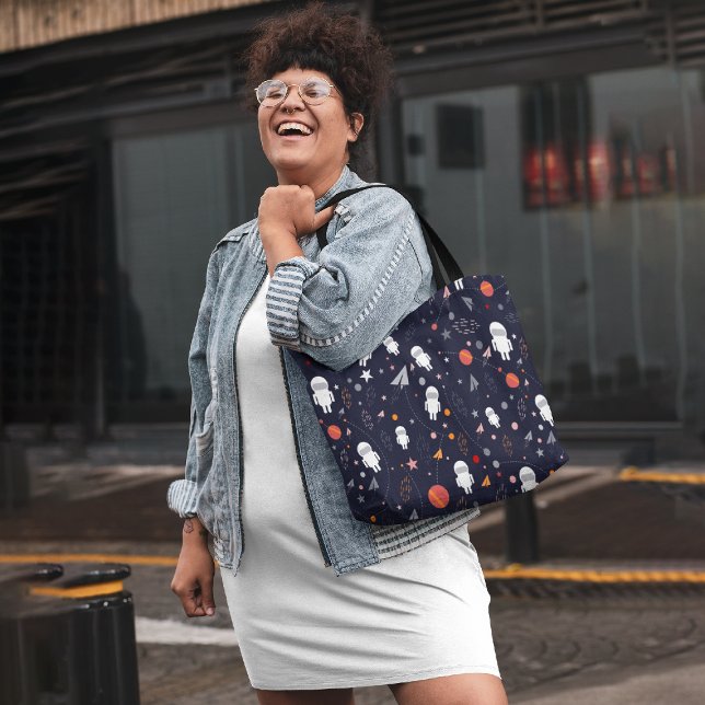 Cartoon astronauts tote bag (Creator Uploaded)