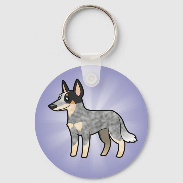 Cartoon Australian Cattle Dog / Kelpie Keychain (Front)
