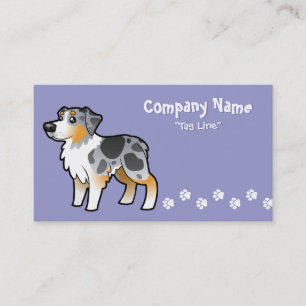 Cartoon Australian Shepherd Business Card