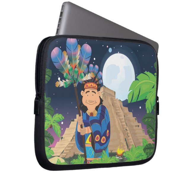 Cartoon Aztek Laptop Sleeve (Front Right)