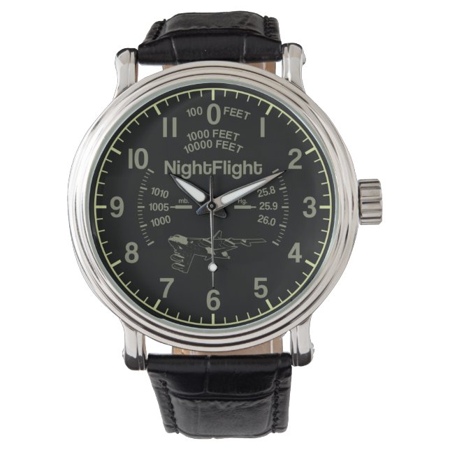 Cartoon B-52 Round Clock Watch (Front)