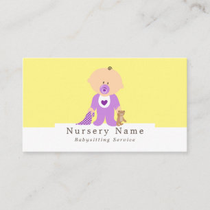 Cartoon Baby & Bear, Babysitter, Daycare, Nursery Business Card