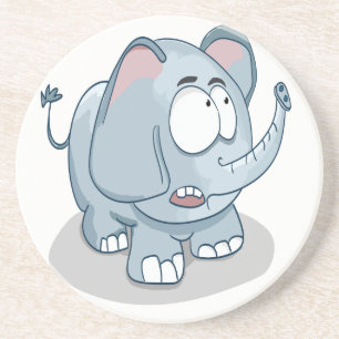 Cartoon baby elephant looking into the sky coaster