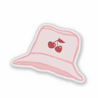 Cartoon Baby Pink Coquette Cherry Bucket Hat