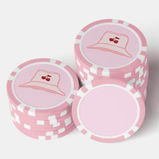 Cartoon Baby Pink Coquette Cherry Bucket Hat Poker Chips
