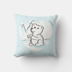 Cartoon Baby Polar Bear Needs a Hug Throw Pillow