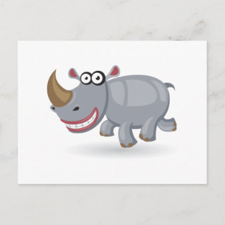 Cartoon baby Rhino Postcard