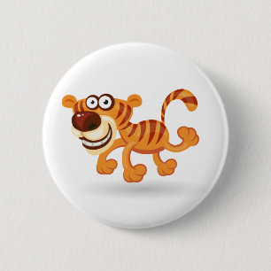 Cartoon baby tiger 2 inch round button