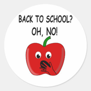 Cartoon Back To School Apple Classic Round Sticker