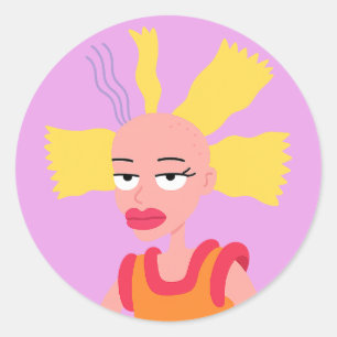 Cartoon “Bad Hair Day” Sticker