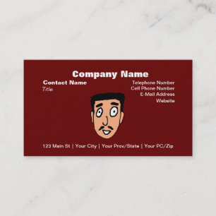 Cartoon Bad Pick up Line Slimy Moustache Guy Business Card
