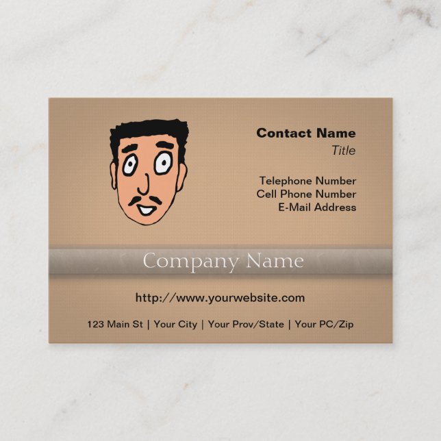 Cartoon Bad Pick up Line Slimy Moustache Guy Business Card (Front)