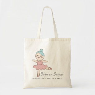 Cartoon Ballerina Personalised Girl's Ballet Tote Bag